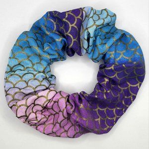 Mermaid Wide Elastic Scrunchie Anti Crease Extra Hold